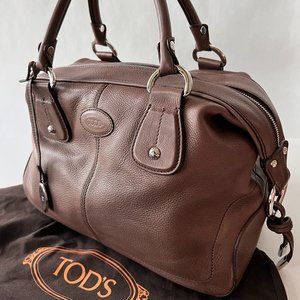 TOD'S Leather Tote Handbag - Brown